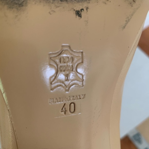 Shiny natural tan color real leather shoes medium high heels Eur 40 US 9.5 - 10 - Picture 10 of 10